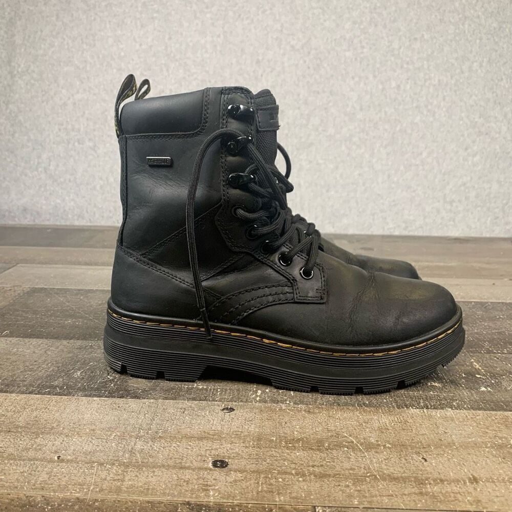 Dr. Martens Women’s Size 6 Iowa WP Black Leather Waterproof Combat Boots Lace Up